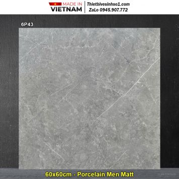 Gạch 60x60 Việt Anh 6P43 Vân Đá Ghi