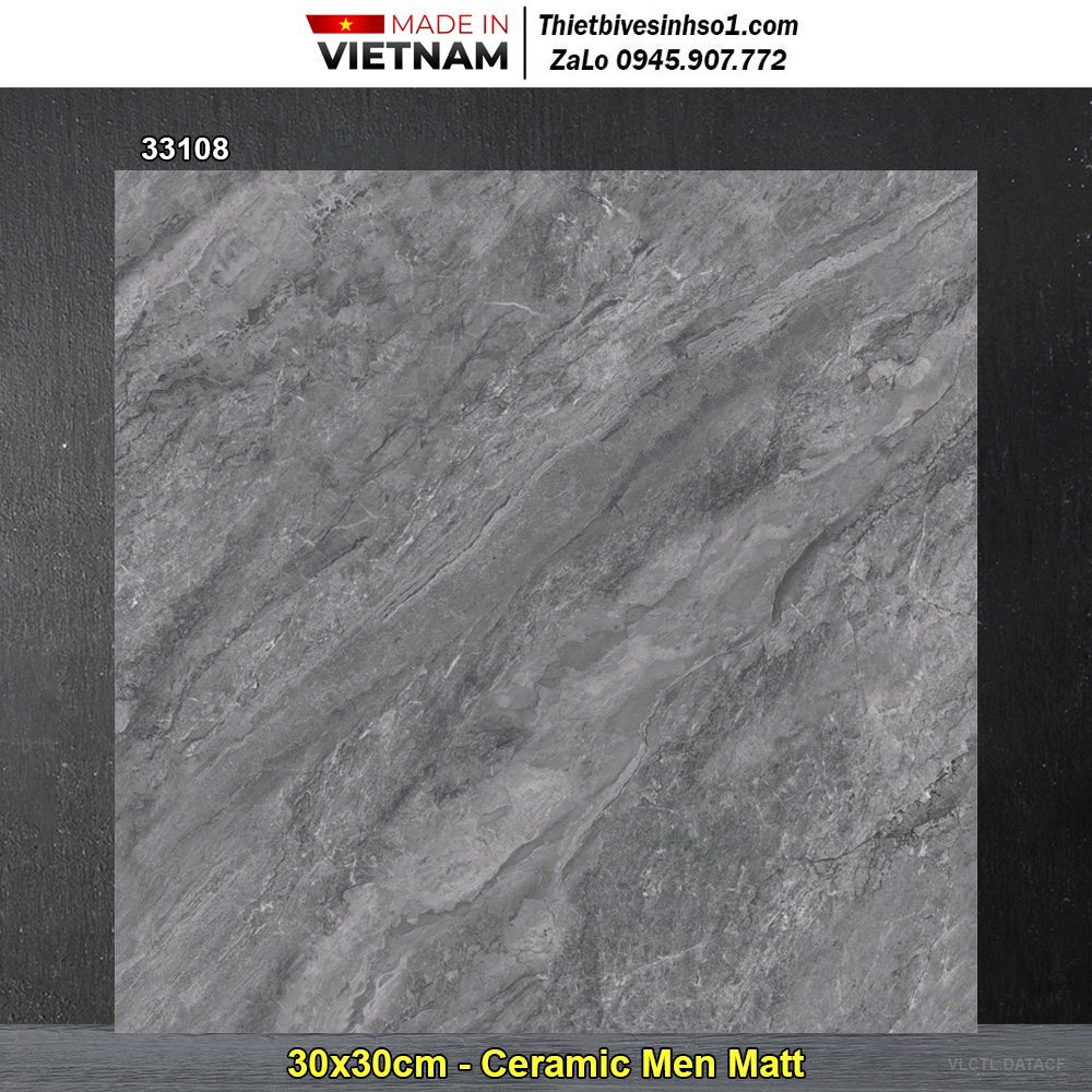 Gạch 30x30 Catalan 33108 Vân Ghi Xám