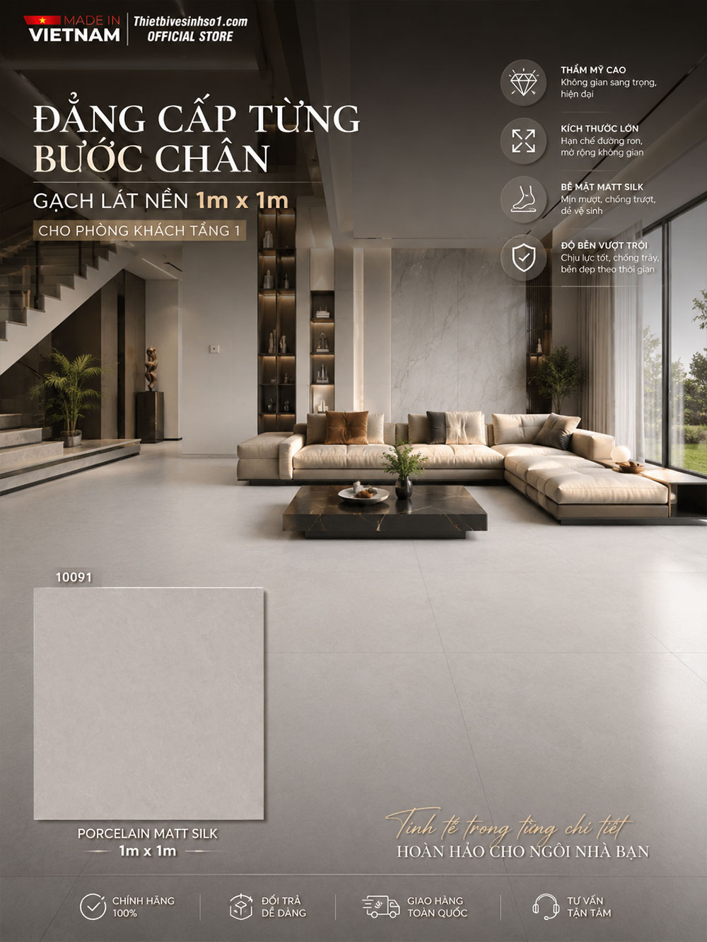 Gạch 1m x 1m Catalan 10091 Gạch 1m x 1m Catalan 10091