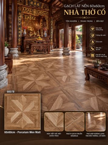 Gạch 60x60 Catalan 66078 Giả Gỗ