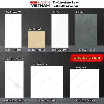 Combo Trọn Bộ Gạch Ốp Lát Catalan DC01