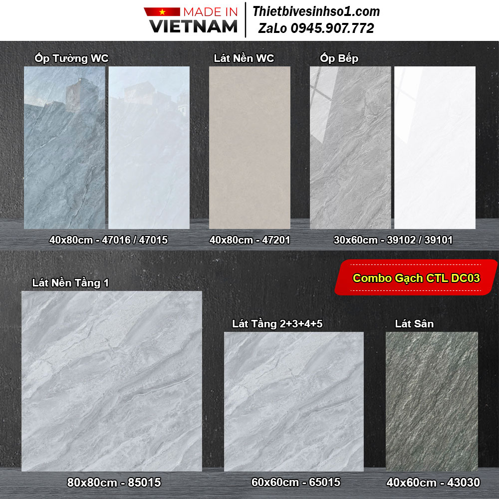 Combo Trọn Bộ Gạch Ốp Lát Catalan DC03