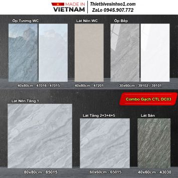 Combo Trọn Bộ Gạch Ốp Lát Catalan DC03