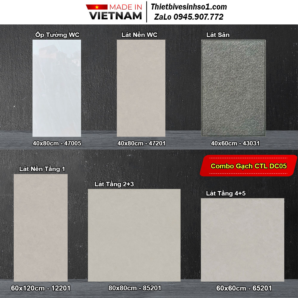 Combo Trọn Bộ Gạch Ốp Lát Catalan DC05