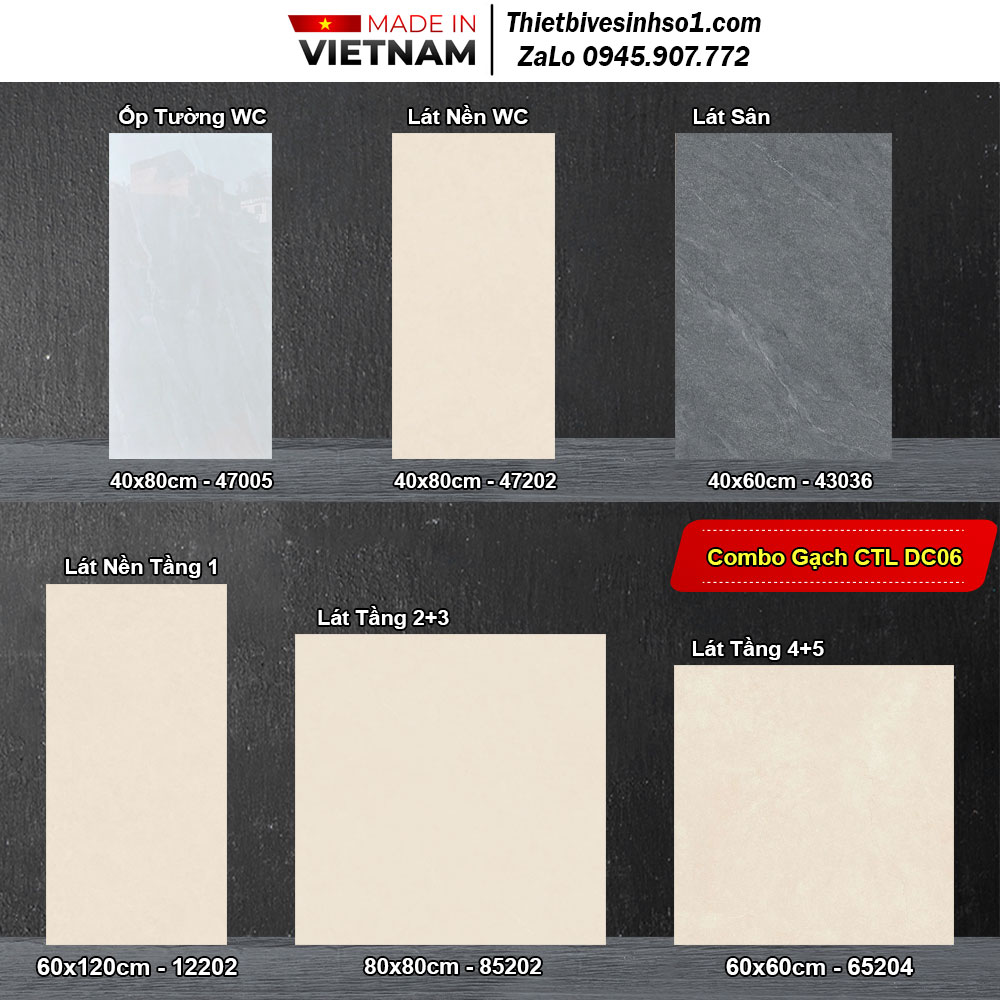 Combo Trọn Bộ Gạch Ốp Lát Catalan DC06