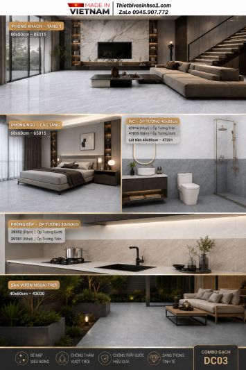 Combo Trọn Bộ Gạch Ốp Lát Catalan DC03