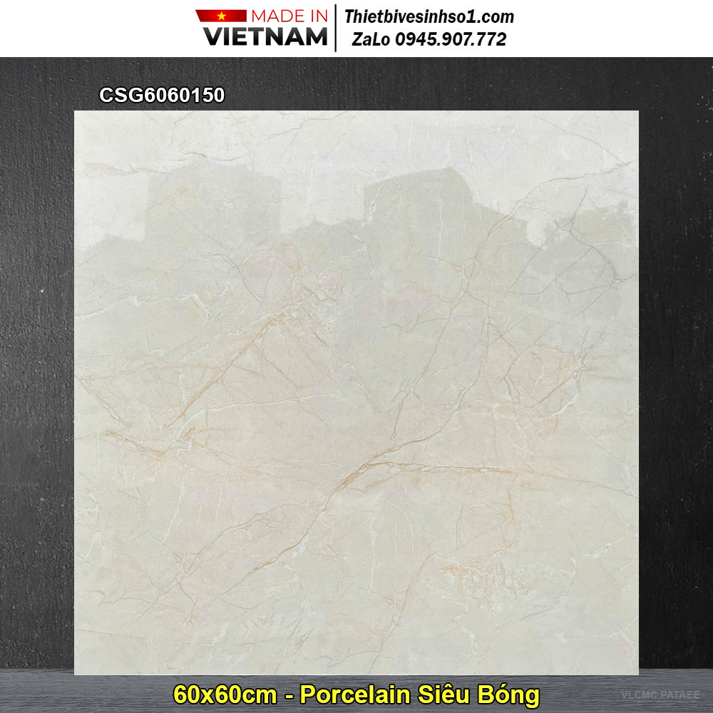 Gạch 60x60 CMC CSG6060150 Vân Vàng Nhạt