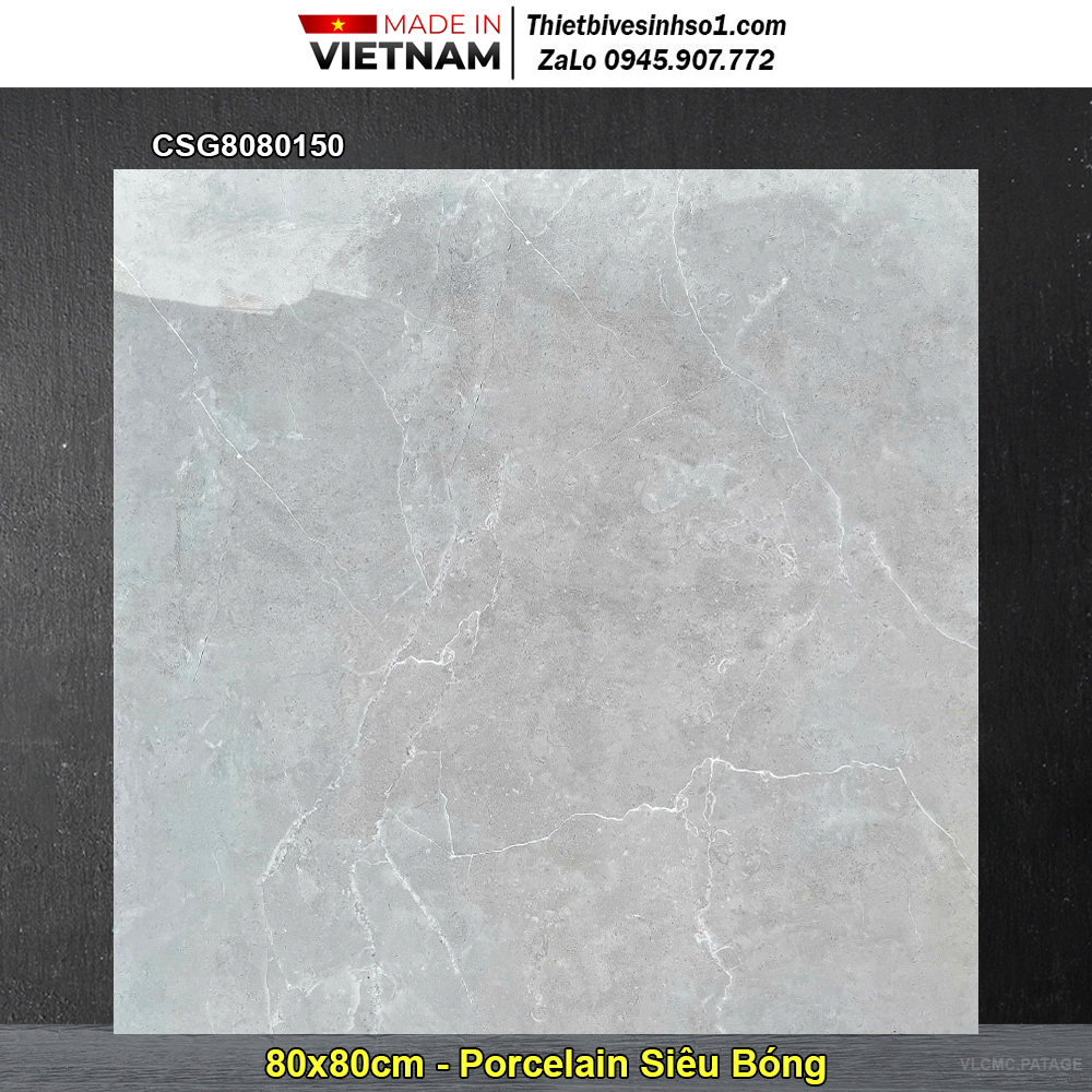 Gạch 80x80 CMC CSG8080150 Vân Đá Xám