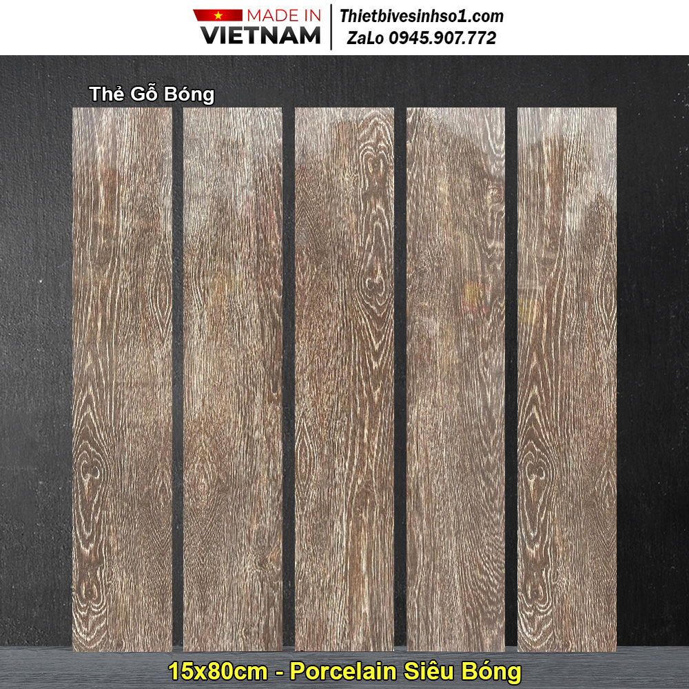Gạch Giả Gỗ 15x80 Hoàn Mỹ Perfetto Thẻ Gỗ Bóng