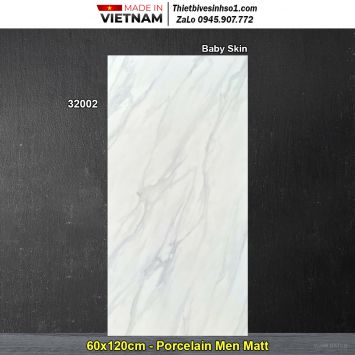 Gạch 60x120 Hoàn Mỹ Perfetto 32002 Trắng Vân Đá