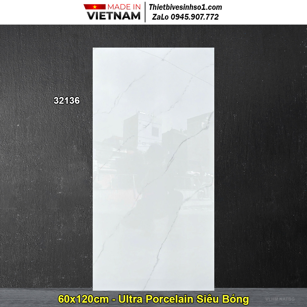 Gạch 60x120 Hoàn Mỹ Perfetto 32136 Trắng Khói