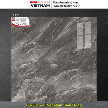 Gạch 60x60 Hoàn Mỹ Perfetto 8411 Vân Ghi Nâu