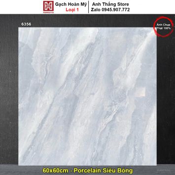 Gạch 60x60 Hoàn Mỹ Perfetto 6356 Vân Xám Xanh