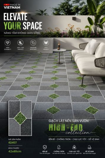 Gạch 42x60 Hoàn Mỹ Perfetto 62407 Lát Sân