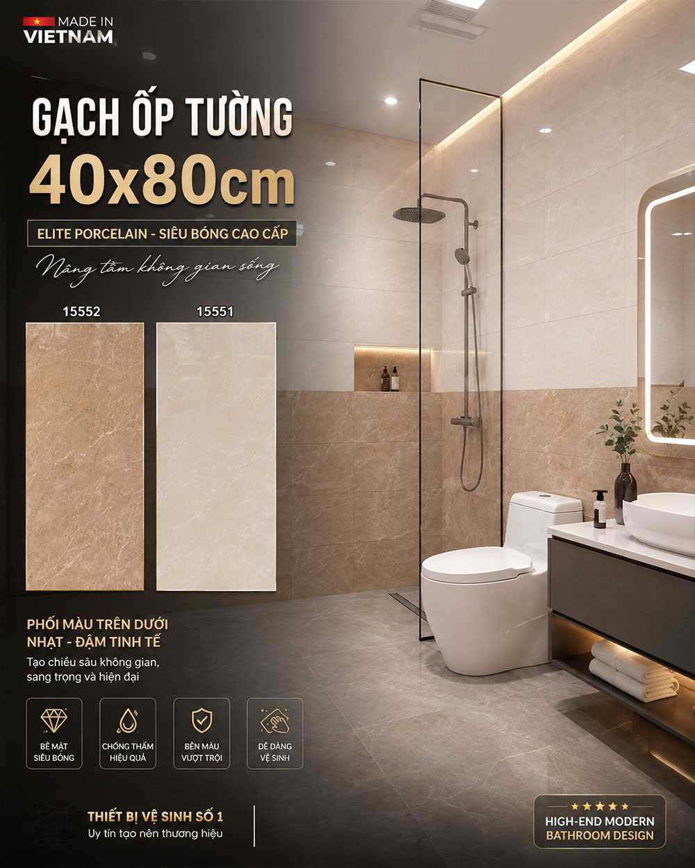 Gạch 40x80 Hoàn Mỹ Perfetto 15552-15551 Gạch 40x80 Hoàn Mỹ Perfetto 15552-15551