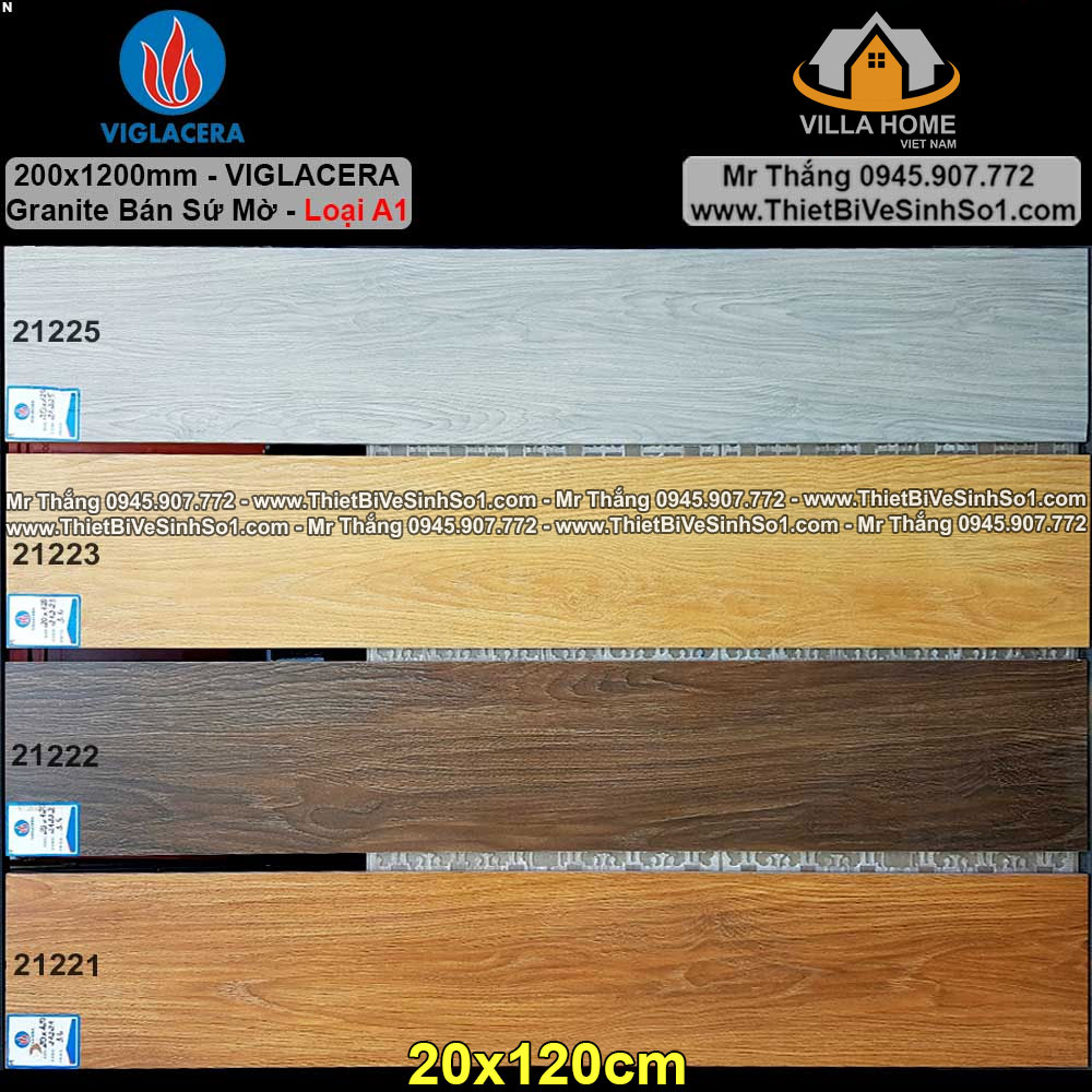 Gạch Giả Gỗ 20X120 Viglacera Gt21221-Gt21222-Gt21223-Gt21225 | Tổng Kho Gạch  Viglacera Hà Nội