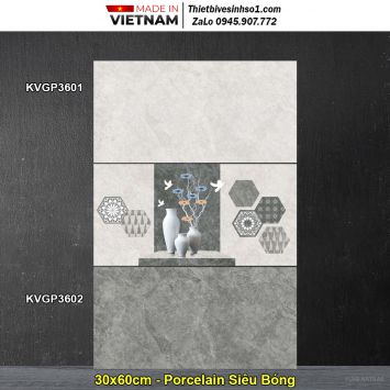 Gạch 30x60 Viglacera KVGP3601-KVGP3602