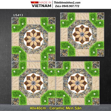 Gạch 40x40 Viglacera US413 Lát Sân