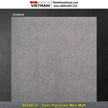 Gạch 60x60 Viglacera BS6606 Vân Ghi Xám