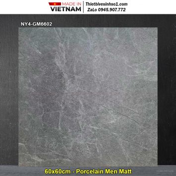 Gạch 60x60 Viglacera NY4-GM6602 Vân Đá Ghi