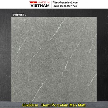 Gạch 60x60 Viglacera VHP6610 Vân Ghi Xám