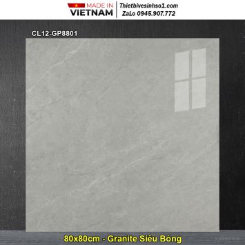 Gạch 80x80 Viglacera CL12-GP8801 Vân Đá Ghi