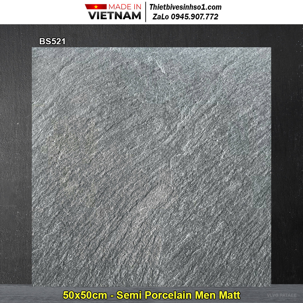 Gạch 50x50 Viglacera BS521 Vân Ghi Đậm