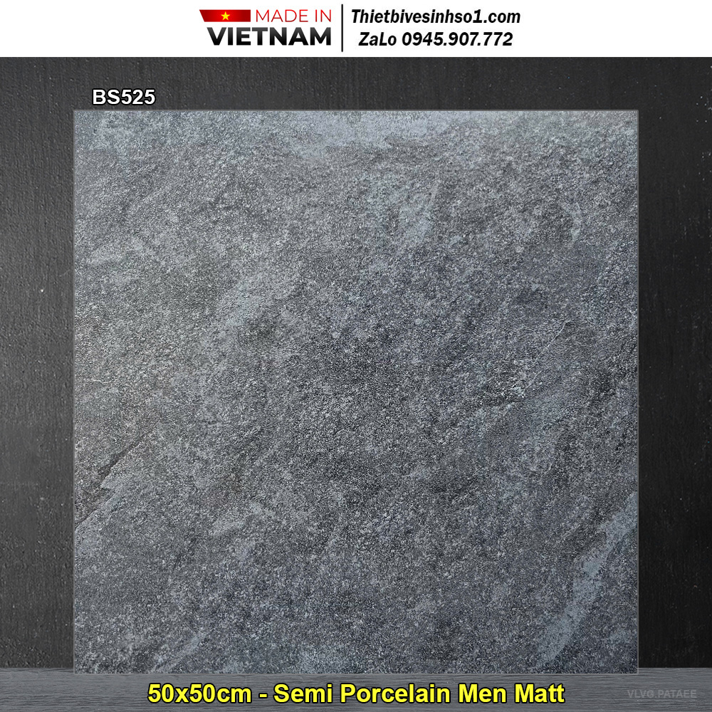 Gạch 50x50 Viglacera BS525 Vân Ghi Đậm