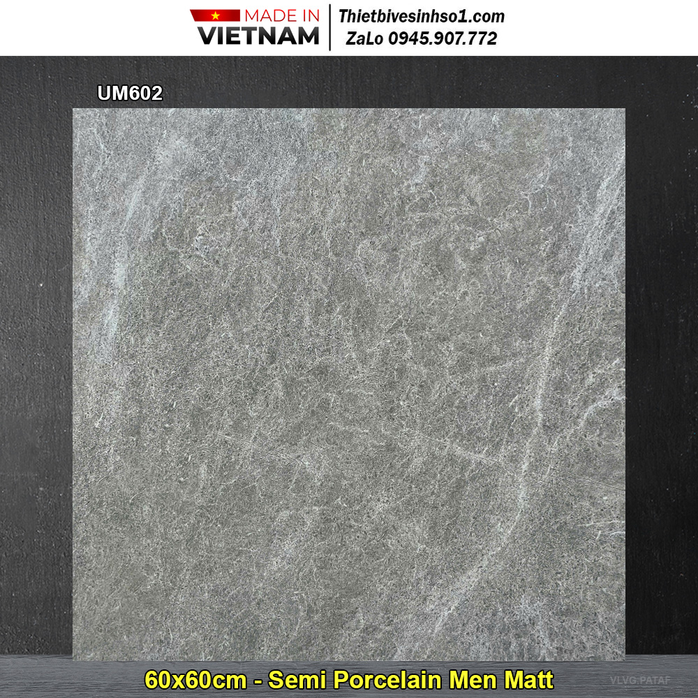 Gạch 60x60 Viglacera UM602 Vân Ghi Xám