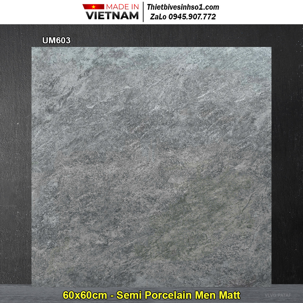 Gạch 60x60 Viglacera UM603 Vân Ghi Xám