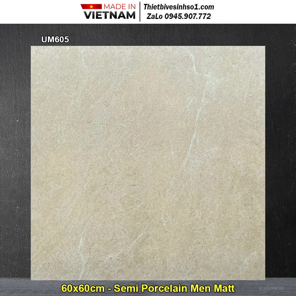 Gạch 60x60 Viglacera UM605 Vân Vàng Kem