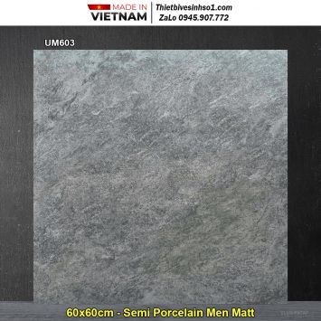 Gạch 60x60 Viglacera UM603 Vân Ghi Xám