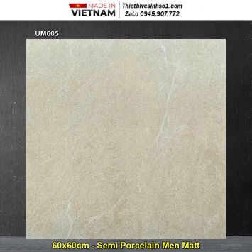 Gạch 60x60 Viglacera UM605 Vân Vàng Kem