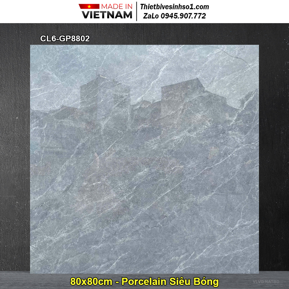 Gạch 80x80 Viglacera CL6-GP8802 Ghi Xanh