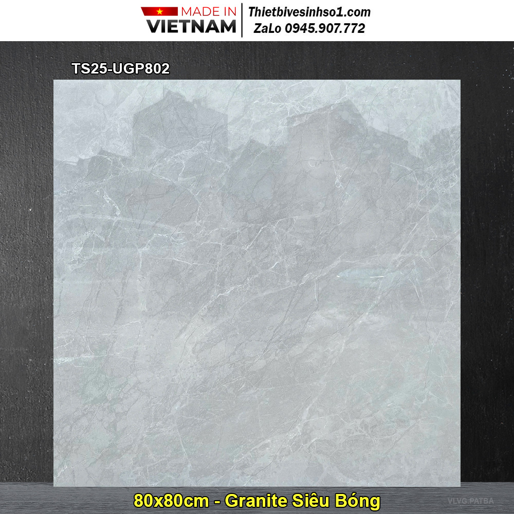 Gạch 80x80 Viglacera TS25-UGP802 Đá Ghi Xám