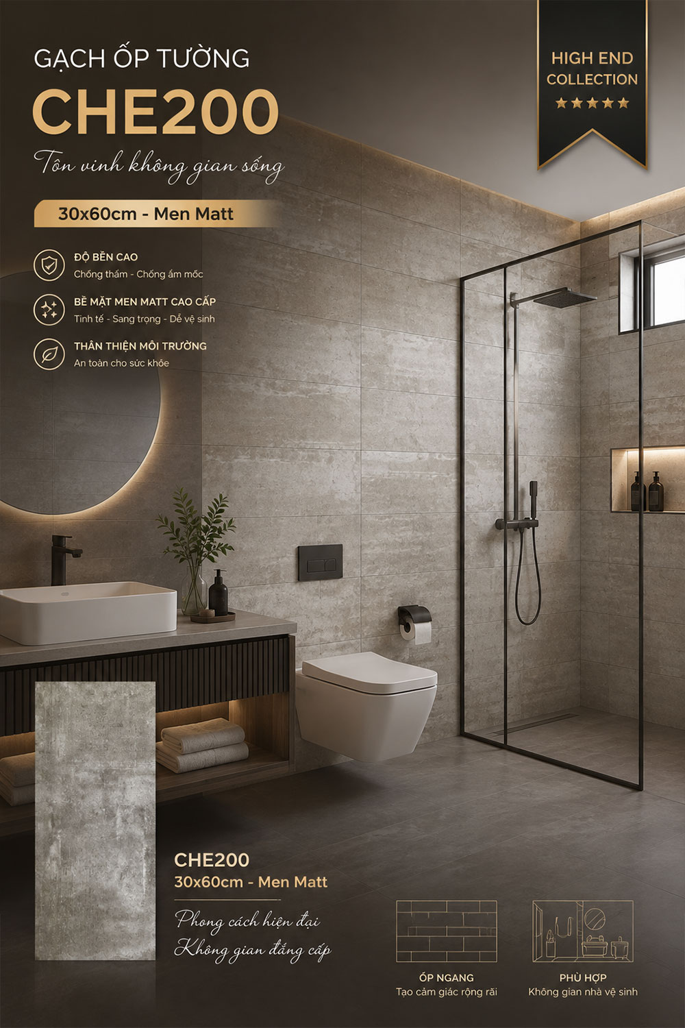 Gạch 30x60 Viglacera CHE200 Nâu Loang Gạch 30x60 Viglacera CHE200 Nâu Loang
