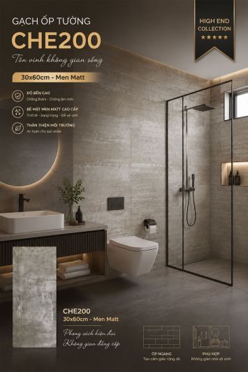 Gạch 30x60 Viglacera CHE200 Nâu Loang