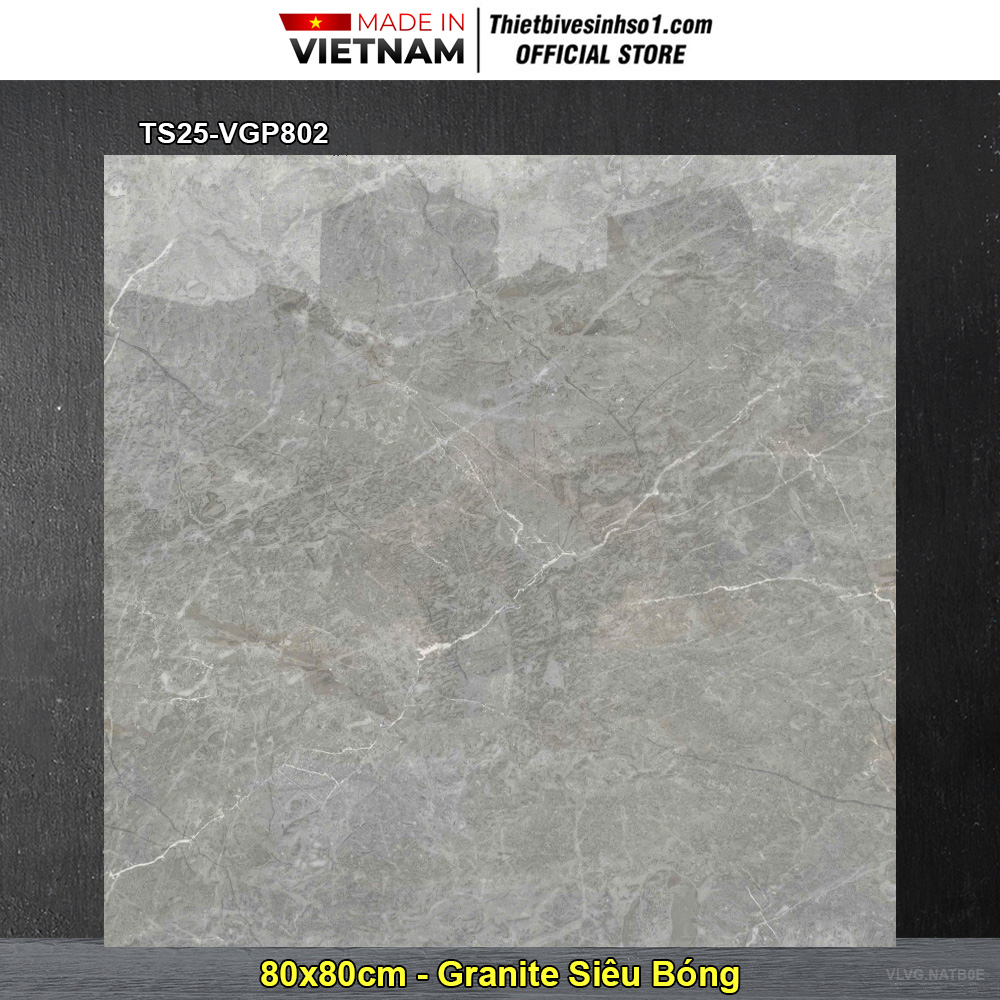 Gạch 80x80 Viglacera TS25-VGP802 Ghi Xám