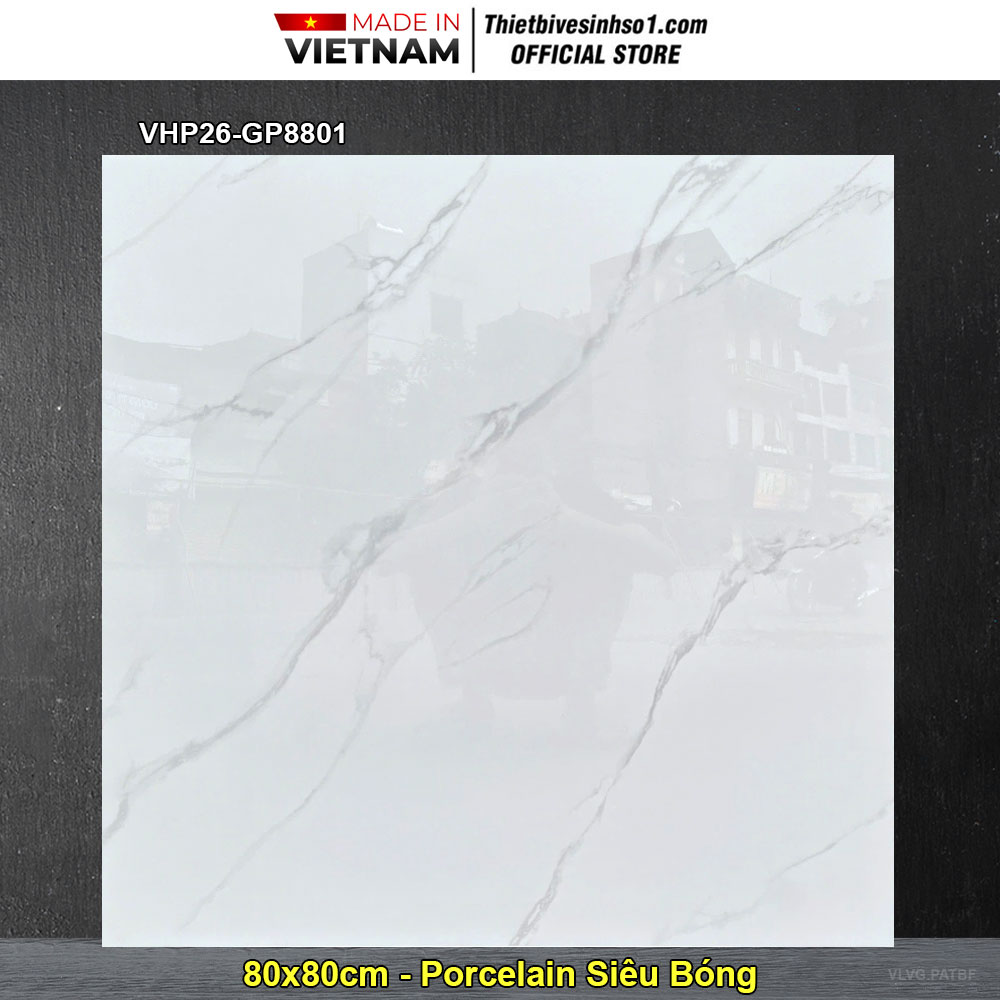Gạch 80x80 Viglacera VHP26-GP8801 Trắng Khói