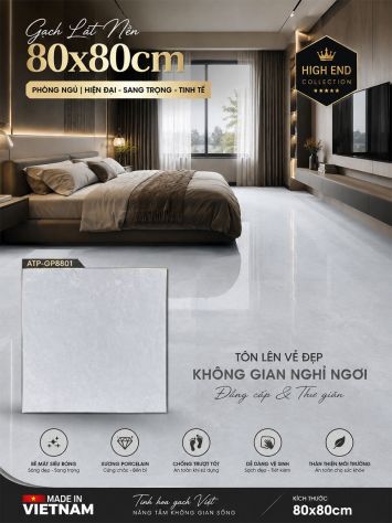 Gạch 80x80 Viglacera ATP-GP8801 Vân Đá Sáng