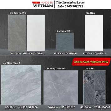Combo Trọn Bộ Gạch Ốp Lát Viglacera PH02