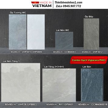 Combo Trọn Bộ Gạch Ốp Lát Viglacera PH03
