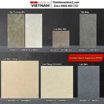 Combo Trọn Bộ Gạch Ốp Lát Viglacera PH04