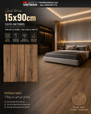 Gạch Giả Gỗ 15x90 Viglacera CA10-GK15905