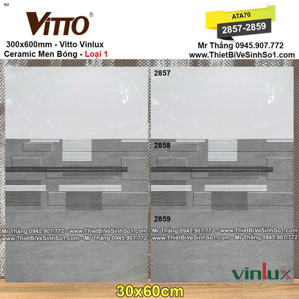 Gạch 30x60 Vitto Vinlux 2857-2859 | Tổng Kho Gạch Vitto Hà Nội