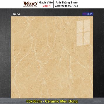 Gạch 60x60 Vitto 8704 Vân Vàng Nâu