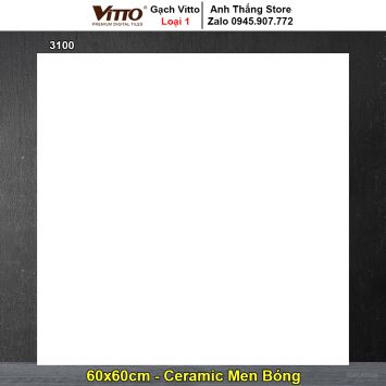 Gạch 60x60 Vitto 3100 Trắng Trơn