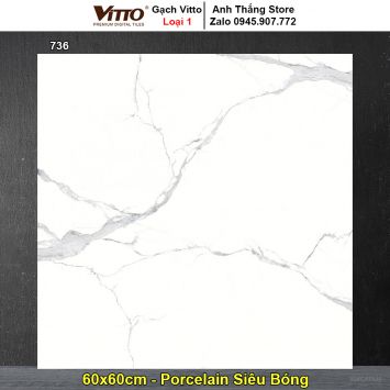 Gạch 60x60 Vitto 736 Trắng Khói