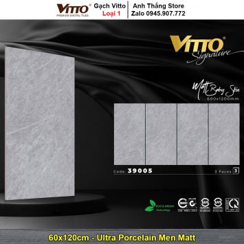 Gạch 60x120 Vitto 39005 Vân Ghi Xám