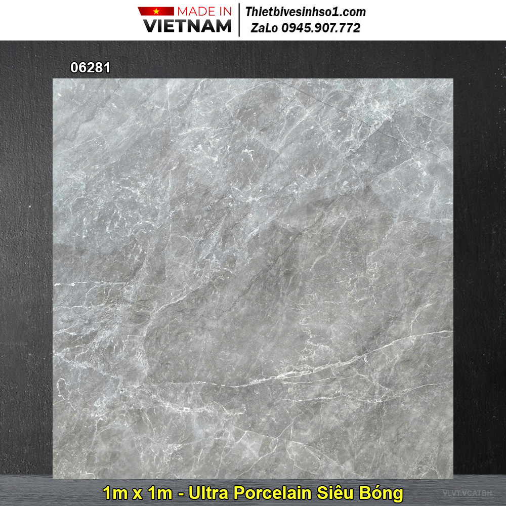 Gạch 1m x 1m Vitto 06281 Vân Đá Ghi